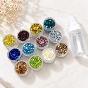 Chunky Glitters Set of 12 with Glitter Glue